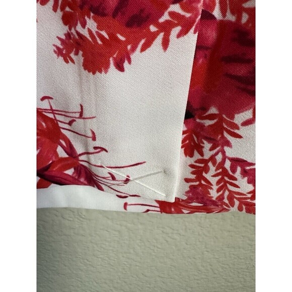 NEW Mario Serrani Italy Stretch Shift Dress Women's Size 4 Red Floral Sleeveless - Picture 7 of 7